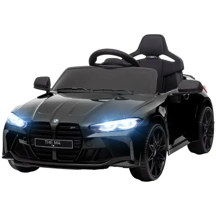 Kids Licensed BMW M4 with Suspensions and LED Lights in Black 12V
