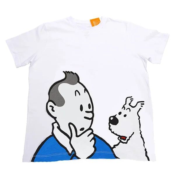 Kids T-shirt Tintin and Snowy Thinking Age 4