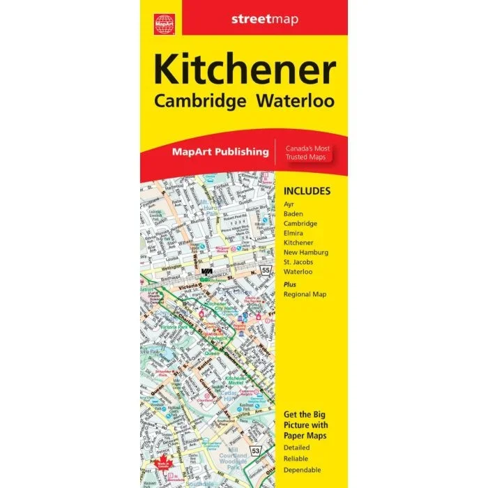 Kitchener – Cambridge – Waterloo ON MapArt Street Plan