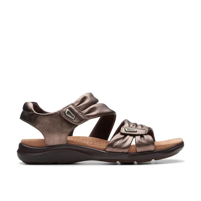 Kitly Ave Bronze Leather Flat Sandals