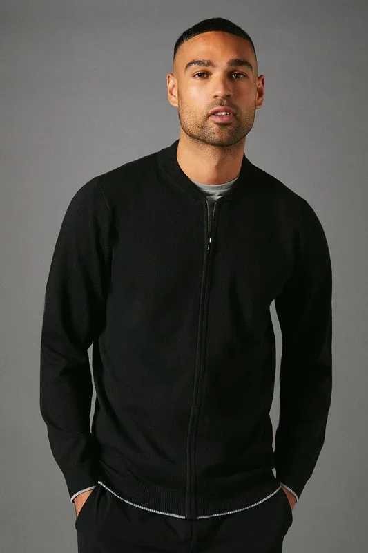 Knitted Zip Through Bomber