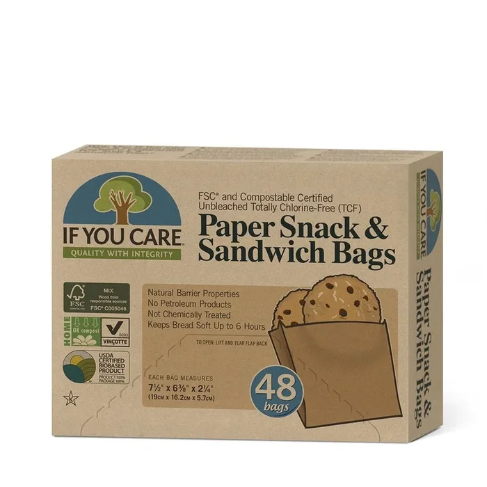 Kompostierbare Brotbeutel aus Papier 48 Stück – IF YOU CARE