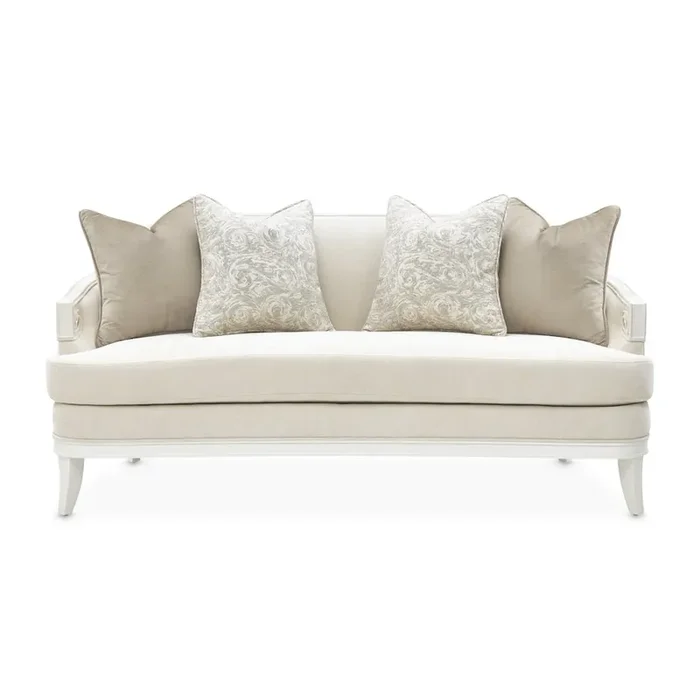 La Marisia Chenille Loveseat – Tranquil/Creamy Pearl