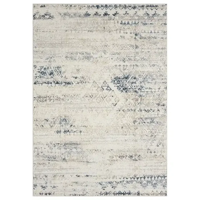 Lanham Durable Performance Area Rug Indoor in Ivory/Blue, 5‘ x 7‘