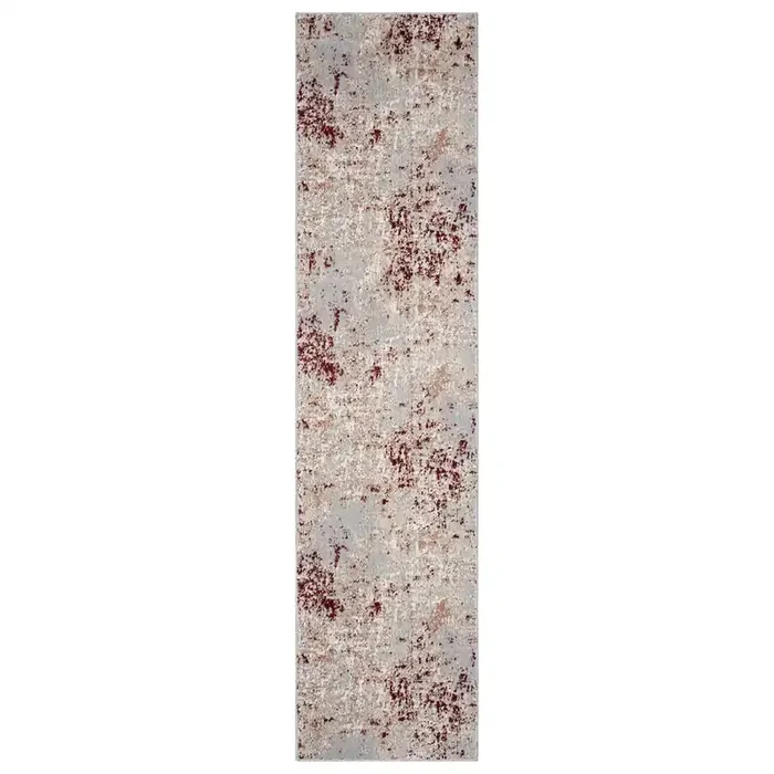 Lanham Durable Performance Area Rug Indoor in Red/Gray, 2‘ x 8‘