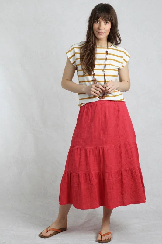 Lathika Cotton Tiered Midi Skirt