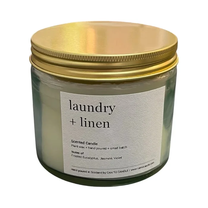 Laundry and Linen Glass Jar Candle
