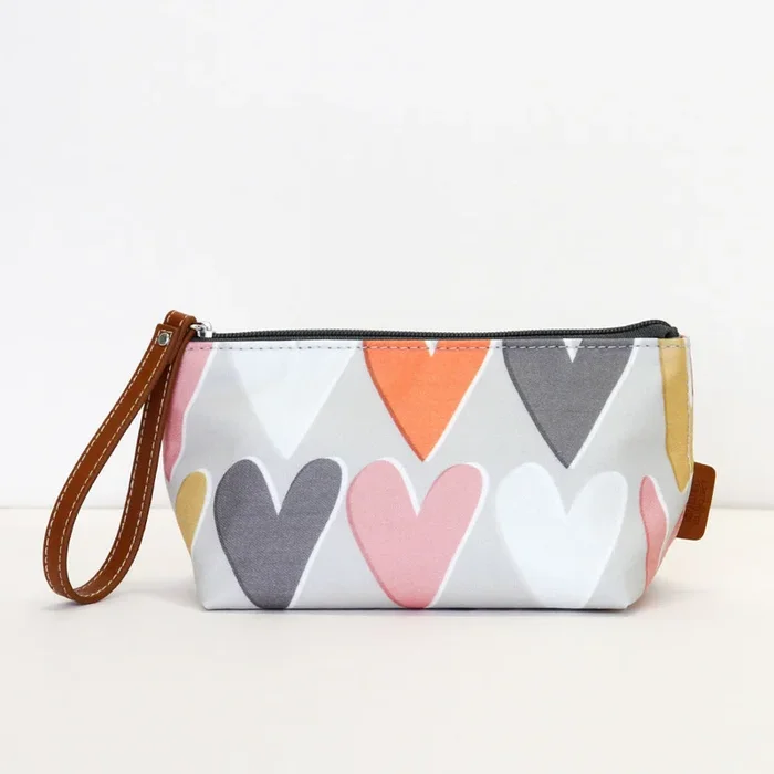Layered Hearts Wristlet Cosmetic Bag