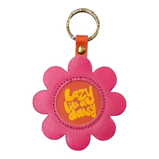 Lazy Daisy Leather Keyring