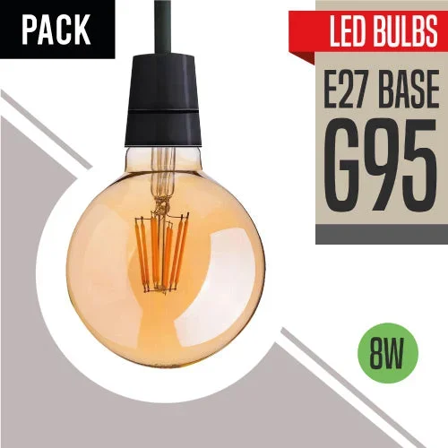 LED G95 E27 8W Dimmable Globe Industrial Vintage Bulb~2973