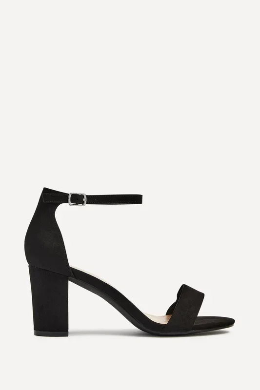Legacy Wide Fit Black Suede Closed Black Block Heel