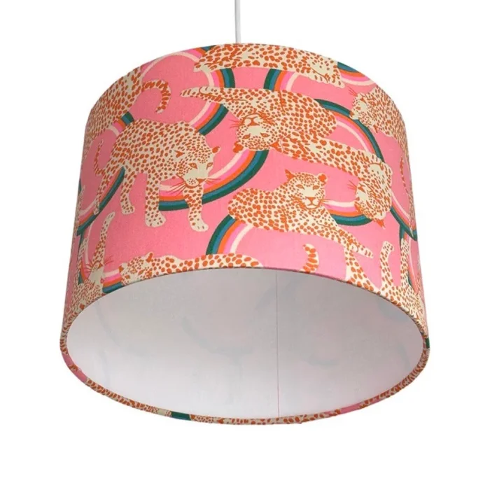 Leopards Pink Drum Lampshade