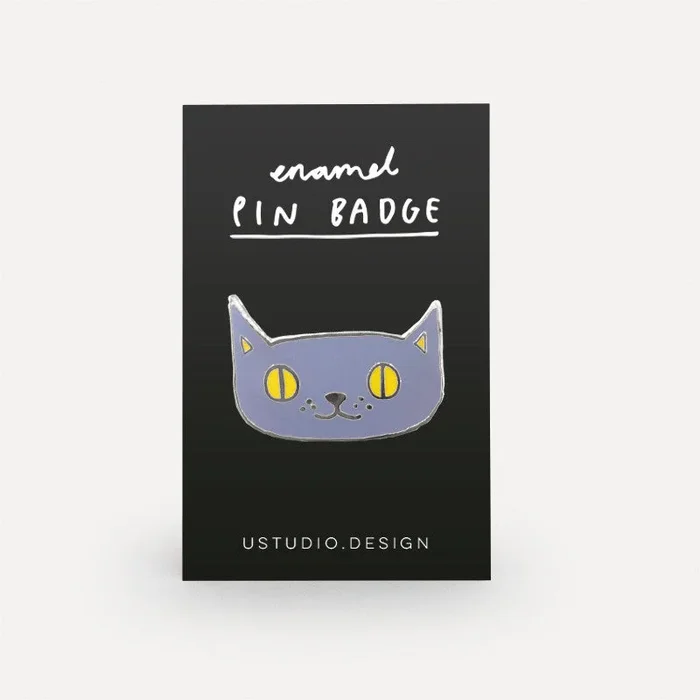 Lilac Cat Pin Badge