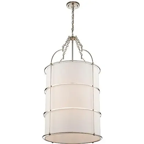 Linen Shade Extra Large Foyer Pendant, Belen Kox