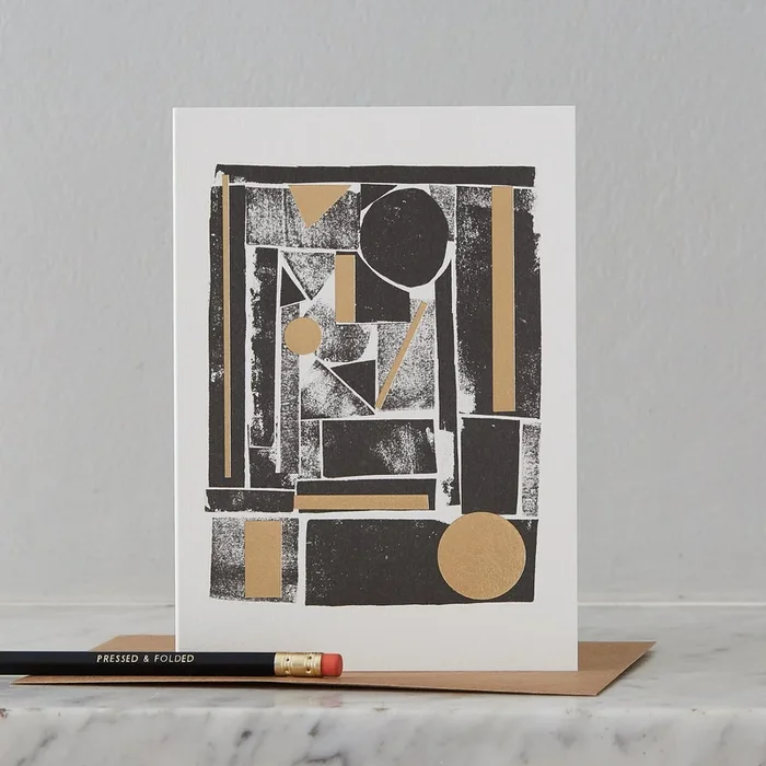 Litho Coloured Gold Foiled Card