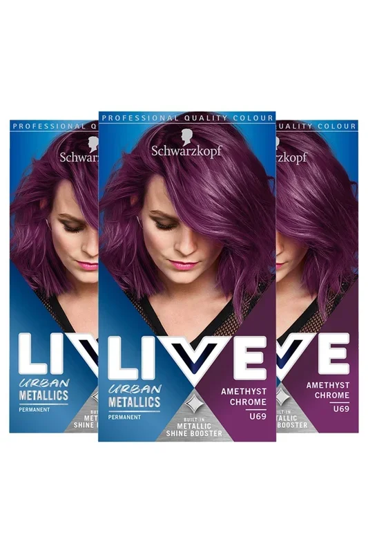 LIVE Amethyst Chrome ‘Hair Dye’ Urban Metallics U69 3 Pack