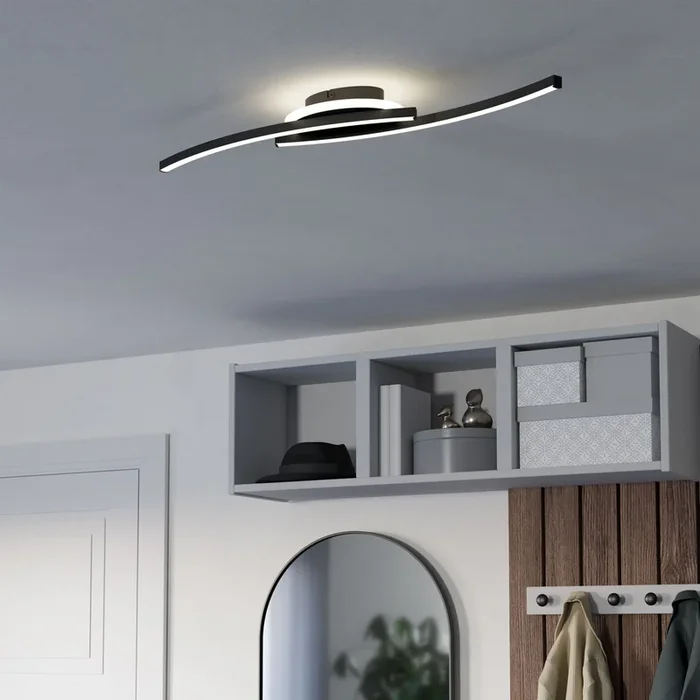 Lungolago Black Steel Minimalist Ceiling Light