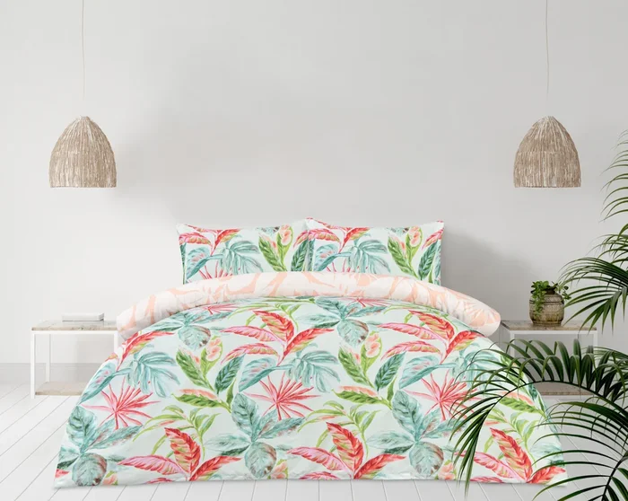 Luxury Super Soft Reversible Exotic Palms Duvet Cover with Pillowcase