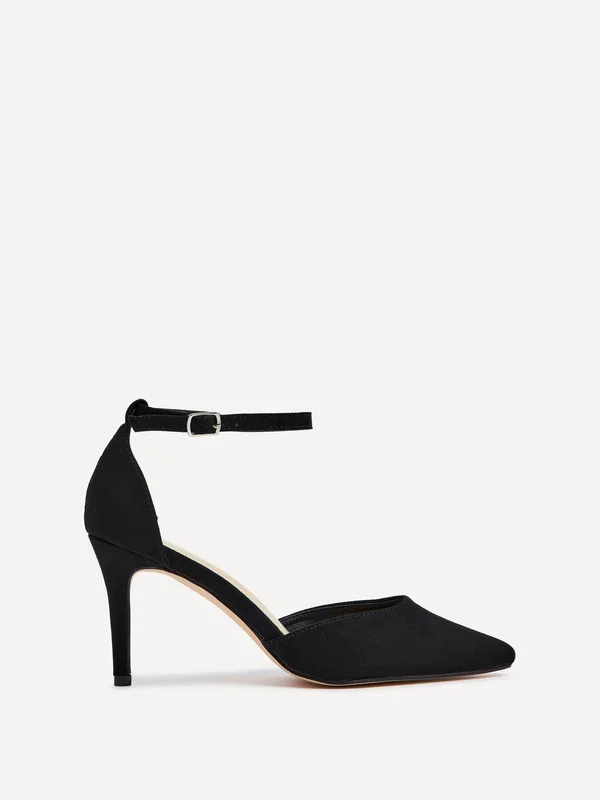 Maci Black Suede Stiletto Court Heel