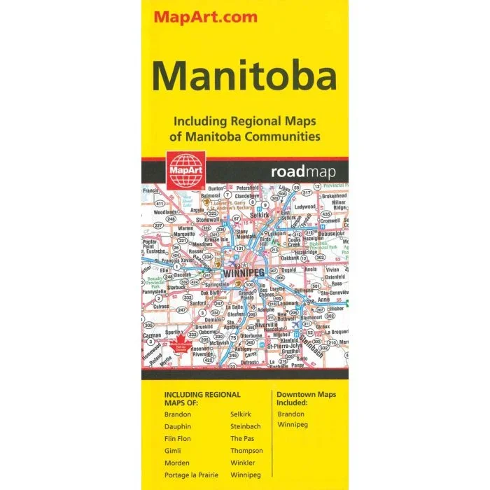 Manitoba MapArt Road Map