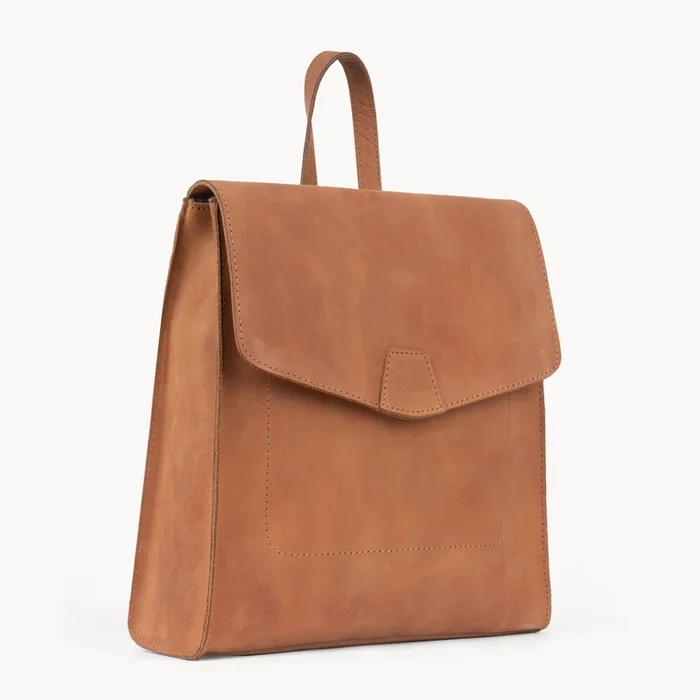 MARGARET’ Distressed Vintage Real Leather Flap Over Backpack