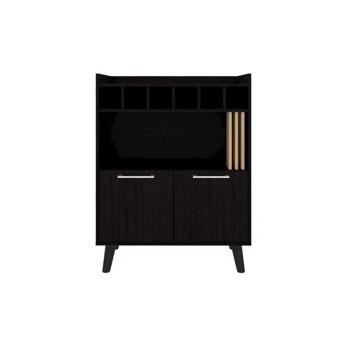 Mathiston Bar Cabinet , Living Room, Black/Light Oak