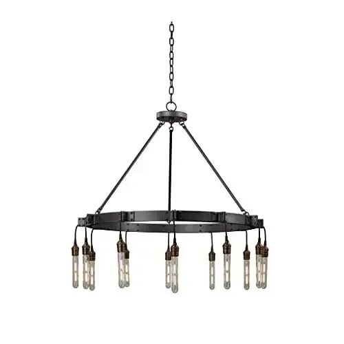Matte Gun Metal 12-Light Industrial Chandelier, Belen Kox