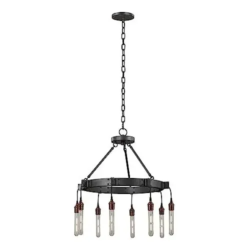 Matte Gun Metal 8-Light Industrial Chandelier, Belen Kox