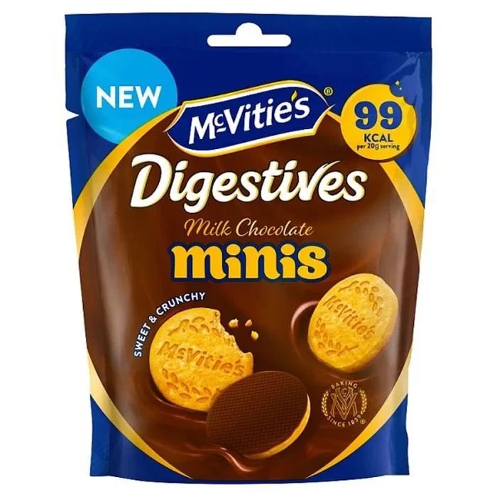 McVitie’s Mini Chocolate Digestives Biscuits Pouch 80g PMP £1.25 – Case of 6