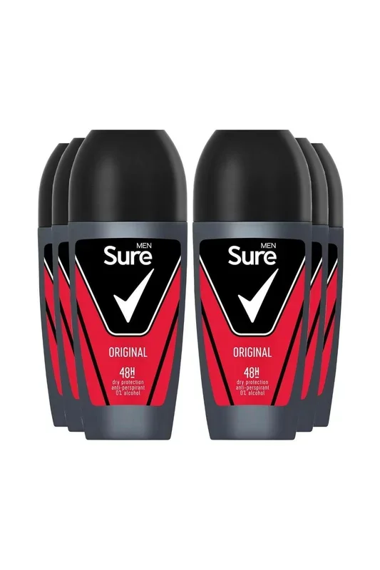 Men ‘Antiperspirant Roll On’ 48H Sweat & Odour Protection, 6x50ml