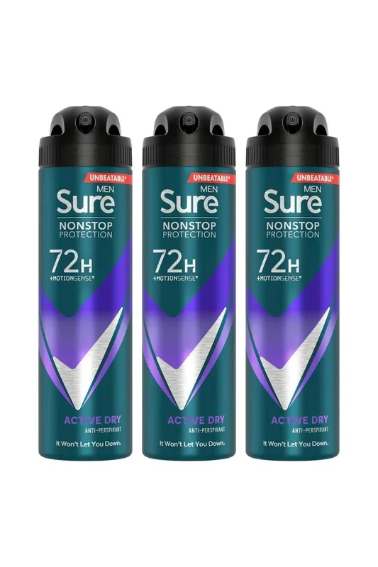 Men Protection 72H ‘Anti-Perspirant Deodorant’ Active Dry, 3x150ml