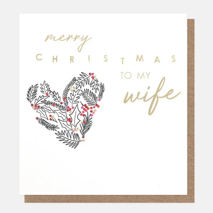 Merry Christmas To My Wife Leafy Heart
