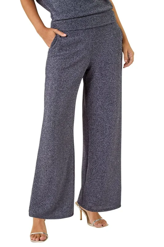 Metallic Wide Leg Trousers