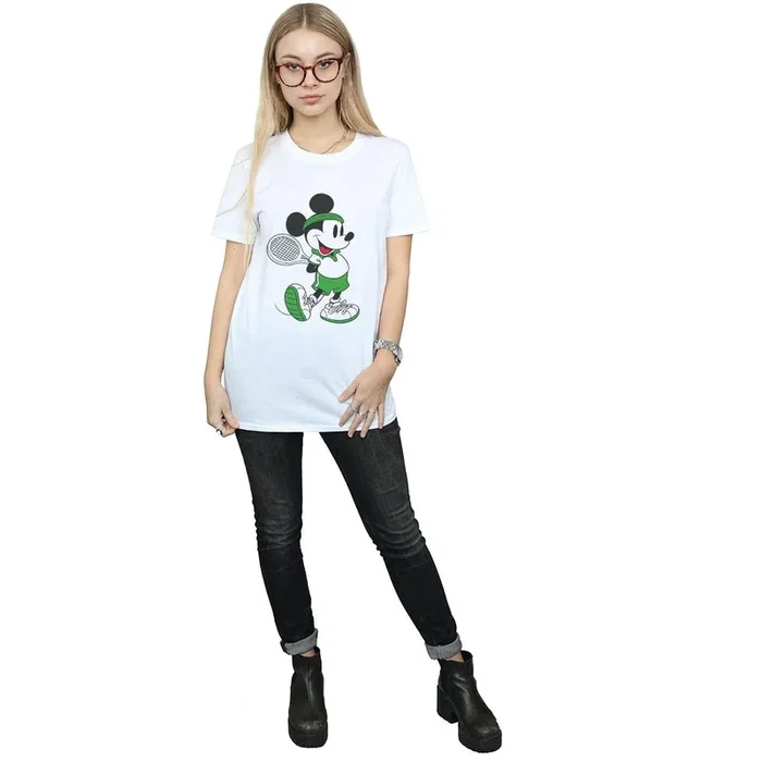 Mickey Mouse Tennis Cotton Boyfriend T-Shirt