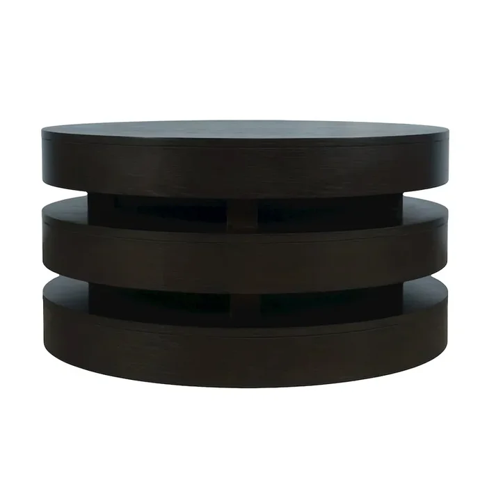 Mid-Century Modern Floating Sculpture Round Layered Coffee Table