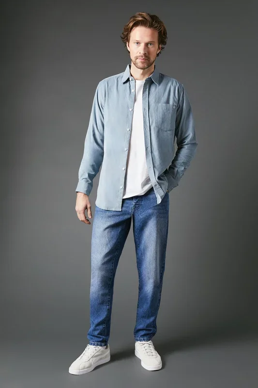 Mid Wash Slim Fit Jeans