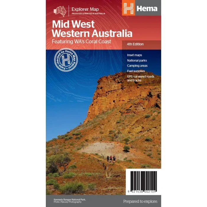 Mid West Western Australia: featuring WA’s Coral Coast | Hema Explorer Map | 1:1,250,000