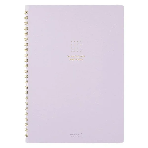 Midori Ring Notebook A5 Dot Grid Purple