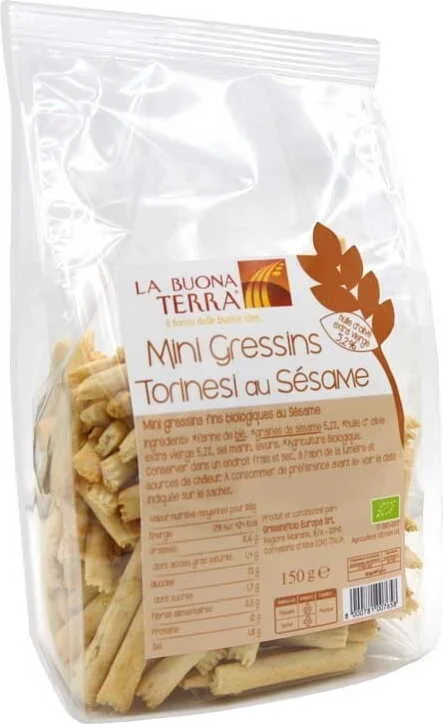 Mini Grissini Grissini mit Sesam BIO 150 g – LA BUONA TERRA