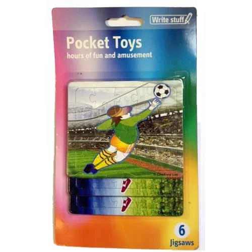 Mini Jigsaw Puzzle Football Design 6 Pack