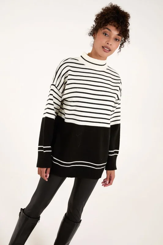 Mixed Stripe Round Neck Jumper