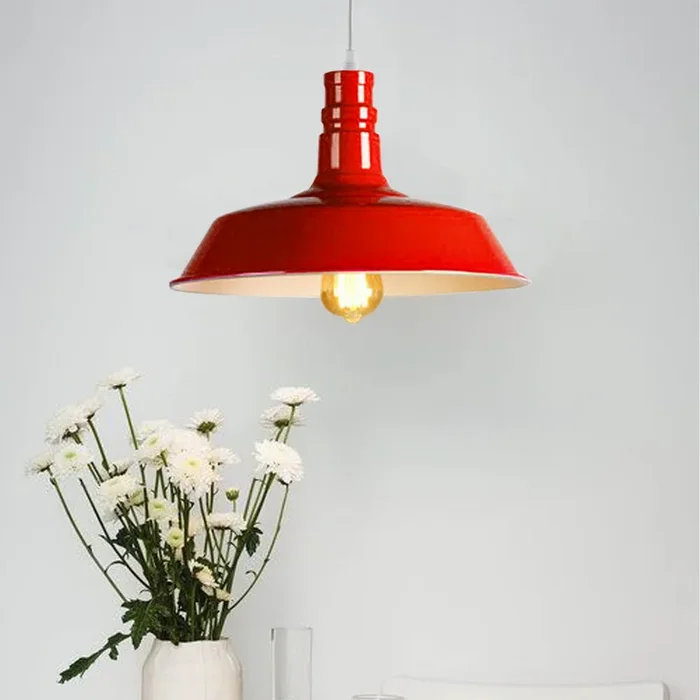 Modern Adjustable Hanging Bowl Red Pendant Lamp E27 Holder-2857