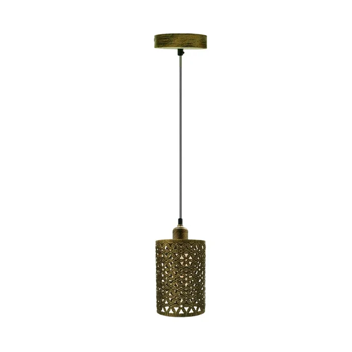 Modern Brushed Silver Pendant Light | Geometric Design& Hollow Frame~2436