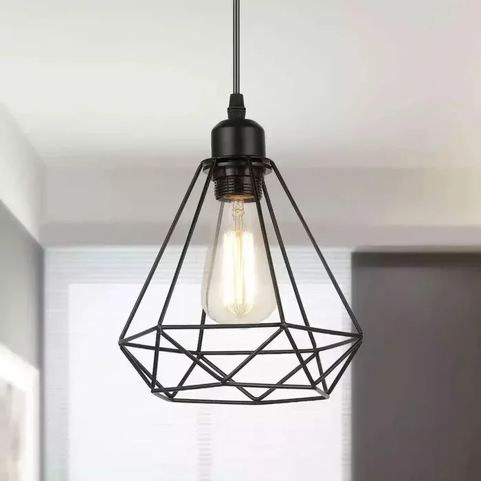 Modern Metal Diamond Shape Wire Cage shade ~3735