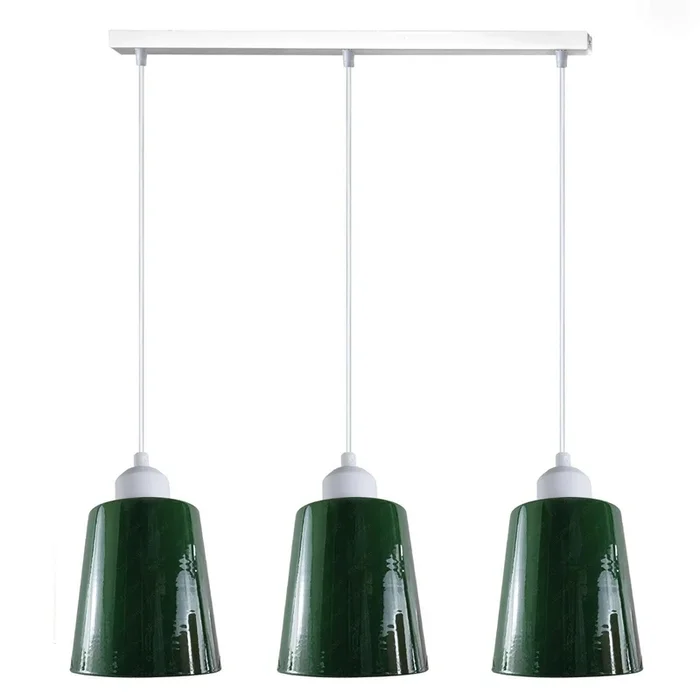 Modern Retro 3 Way Bell Shape Green Shade Pendant Light~2814