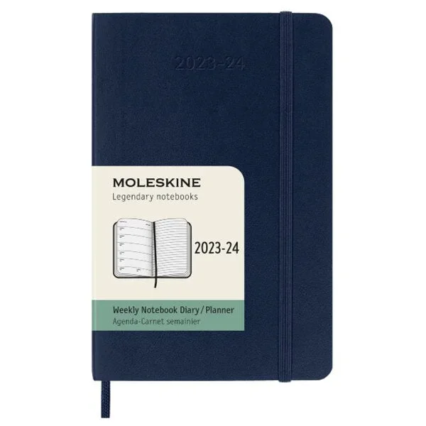 Moleskine 2023/24 Academic Sapphire Blue Soft Cover Pocket Weekly Diary