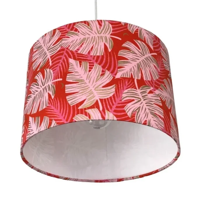 Monstera Red Drum Lampshade