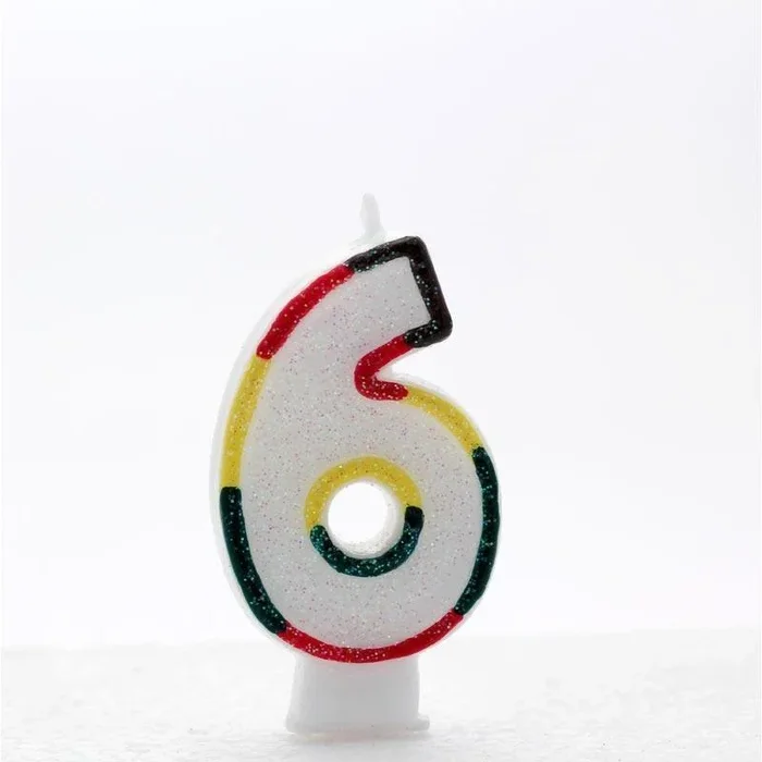 Multicolour Number 6 Candle – Case of 6