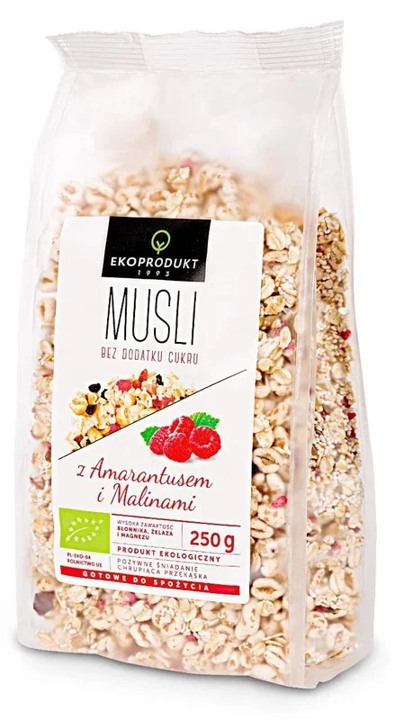 Müsli mit Amaranth und Himbeeren BIO 250 g – EKOPRODUKT