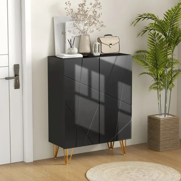 Narrow Shoe Storage Cabinet with Soft-Close Hinges and Adjust Shelves